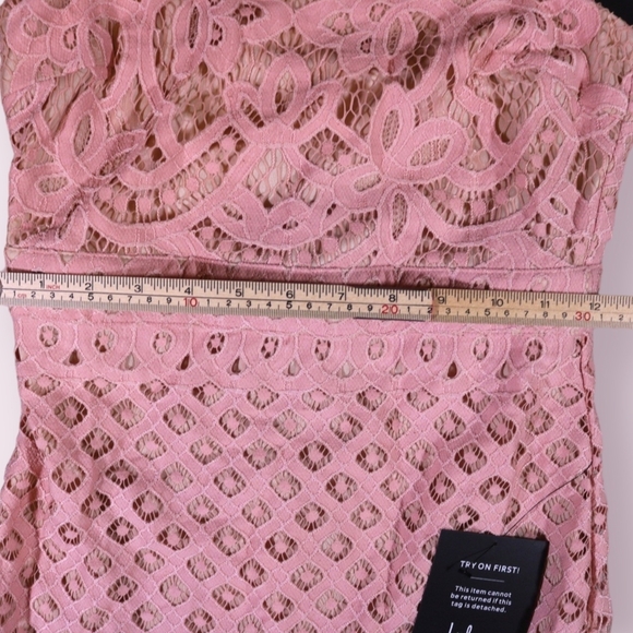 NWT Lulus XS Unlimited Love Dusty Pink Lace Trumpet Midi Dress Spaghetti Strap - Picture 10 of 11